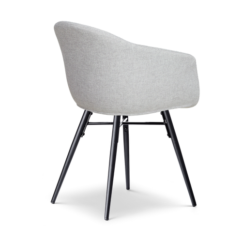 Nolon Nova-Otis Eetkamerstoel Lichtgrijs - Armleuningen - Zwart