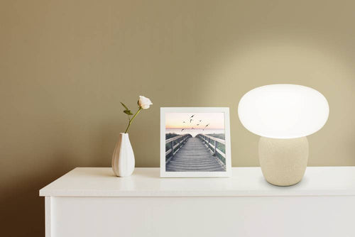 EGLO tafellamp Cahuama - e27 - 30 cm - lichtbruin/wit