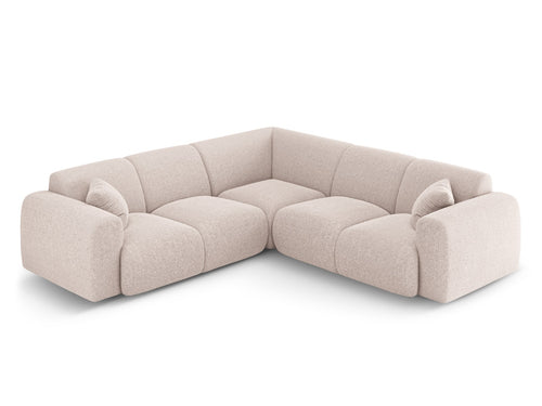 Cosmopolitan Design Symmetrische hoekbank Nolio 5-zits, chenille beige - 252x252x72cm