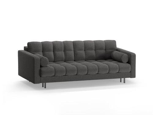 Cosmopolitan Design Slaapbank met opbergdoos Bali 3-zits, boucle donkergrijs - 84x222x105cm