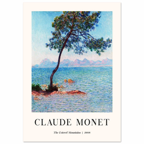 Artfulprints Poster Claude Monet - The Esterel Mountains   - 50x70 cm - Turquoise