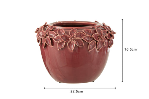 J-Line bloempot Bloem - keramiek - roze - large - Ø 22.5 cm - vtwonen shop