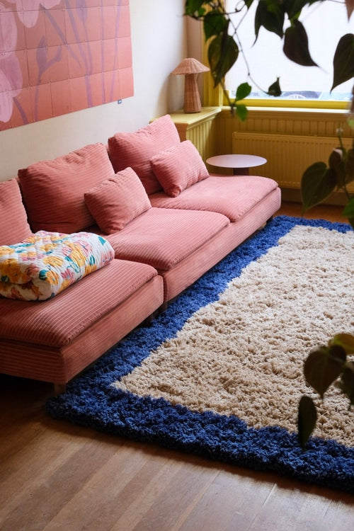 Interieur05 vloerkleed Pilo - hoogpolig - beige/blauw - 200 x 290 cm - vtwonen shop