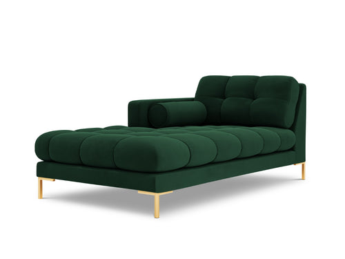 Cosmopolitan Design linker meridiaan Bali flueel, flessengroen - 185x102x75cm