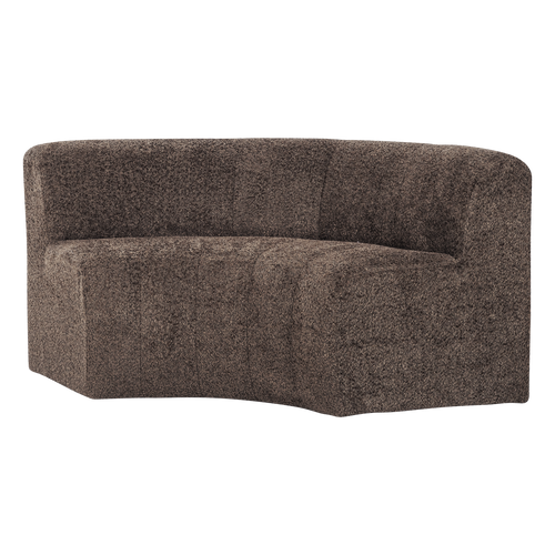 WOOOD eetbank halfronde hoek rug Mojo Base - Wollig - Bruin - 83x152x76