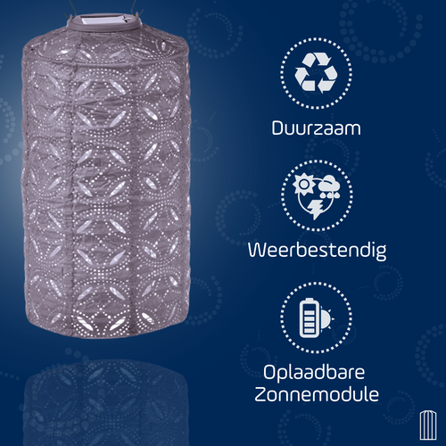 Lumiz solar lampion mandela cylinder - 18cm - lichtpaars