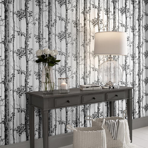 Graham & Brown Vliesbehang - Albero Zwart/Wit