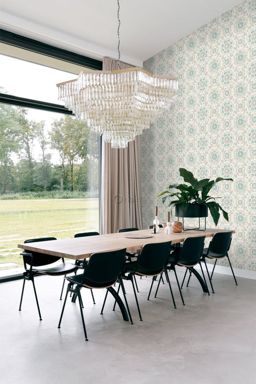 Origin Wallcoverings behang suzani bloemen celadon groen - 53 cm x 10,05 m - 347423 - vtwonen shop