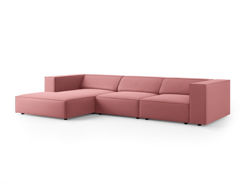 Cosmopolitan Design linker hoekbank Arendal 4-zits, flueel, zalm - 166x284x70cm