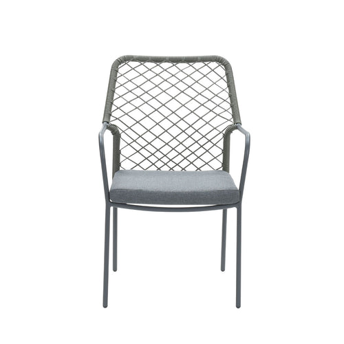 Dido dining fauteuil - carbon black - rope mosgroen - mystic grey - vtwonen shop