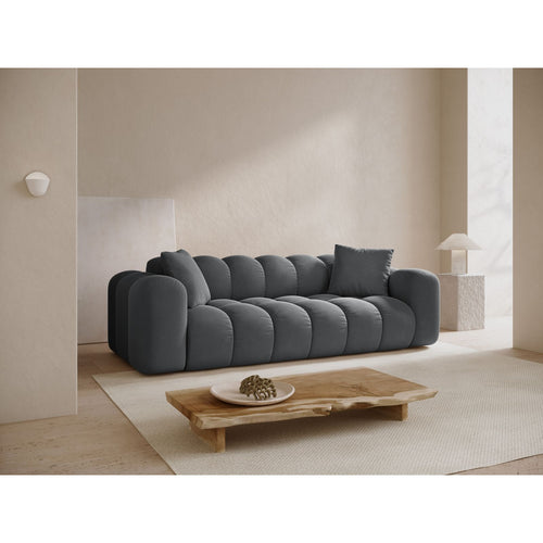 Cosmopolitan Design - Bank Treno 4-zits, flueel grijs - 94x240x70cm