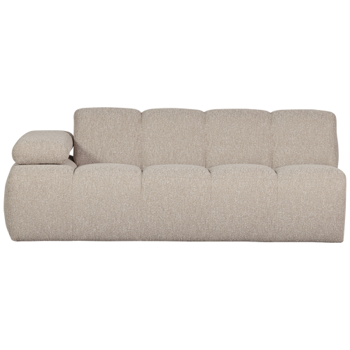 WOOOD 2-zits bank met arm links Mojo - Bouclé - Beige - 74x200x97 cm - vtwonen shop