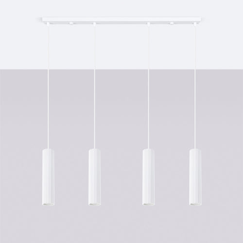 Sollux Lighting Hanglamp KARBON 4L wit - 81x5x120cm