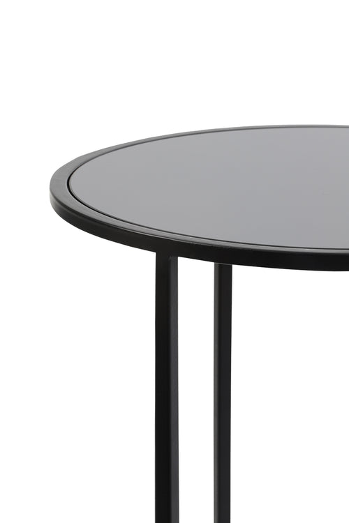 Light & Living bijzettafel DUARTE - Ø50x52cm - zwart - Set van 2