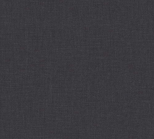 Livingwalls behang linnenstructuur zwart - 53 cm x 10.05 m - AS-379522