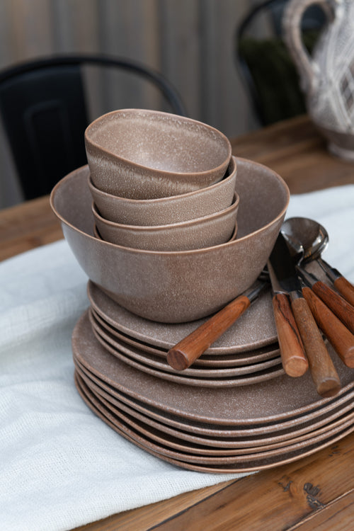 J-Line kom Louise - keramiek - cognac - small - 6 stuks - vtwonen shop
