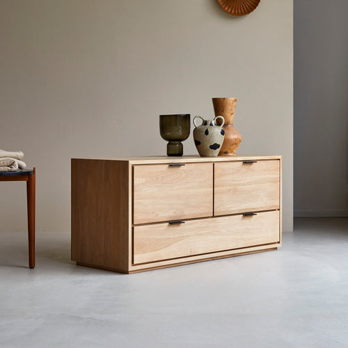 Tikamoon Massief eikenhouten tv-meubel 120 cm - Naturel - vtwonen shop