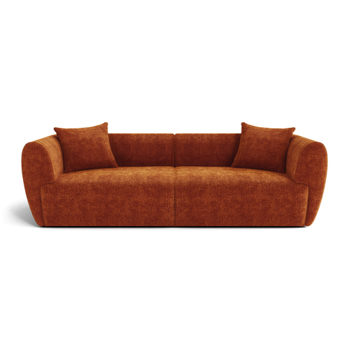 Sia Home - Rechte bank CÔME - Fluweel met structuur - Terracotta - 230cm