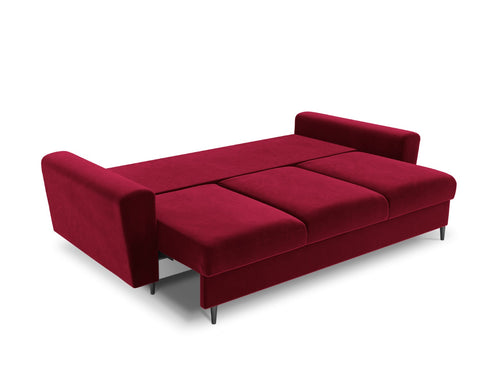 Cosmopolitan Design Slaapbank met opbergdoos Kyoto 3-zits, flueel, rood - 100x235x88cm