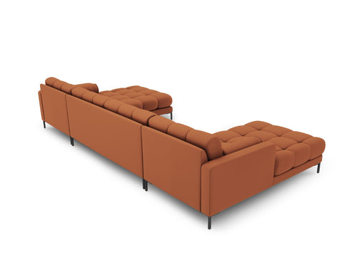 Cosmopolitan Design Panoramische bank Bali 7-zits, structurele stof, baksteen - 185x383x75cm