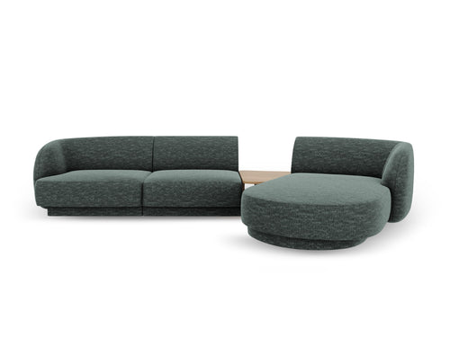 Micadoni Rechte modulaire bank Miley 3-zits, chenille, olie - 178x303x70cm