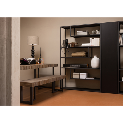 WOOOD opbergkast Teun - Grenen - Diepzwart - 188x44x35