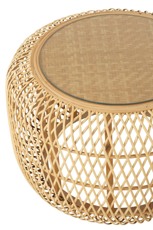 J-Line bijzettafel Afrika - bamboe/sparhout - naturel - set van 2