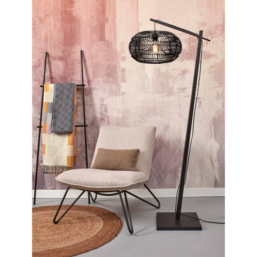 GOOD&MOJO vloerlamp Madeira - zwart - Ø48cm