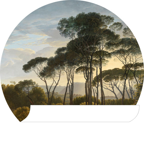 ESTAhome zelfklevende behangcirkel Italiaans landschap donkergroen - Ø 70 cm - 158987 - vtwonen shop