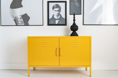 MaximaVida metalen TV lockerkast Finn 100 x 40 x 64 cm okergeel - 1 schap - vtwonen shop