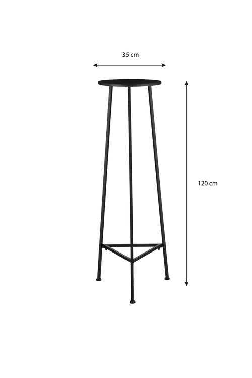 Mica Decorations Adine Plantentafel - H120 x Ø35 cm - Metaal - Zwart