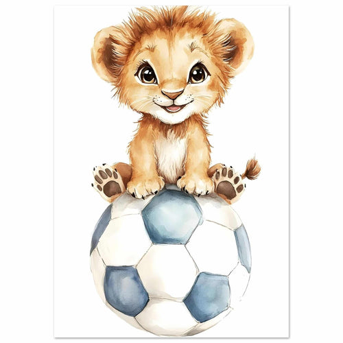 Artfulprints  Sportief leeuwtje   poster A4 21x29.7 cm - vtwonen shop