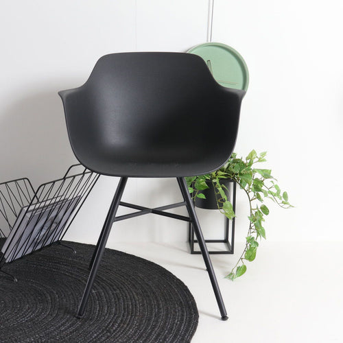 Nolon Noa-Puk Eetkamerstoelen Set van 2 - Zwart - Zwart Onderstel - vtwonen shop