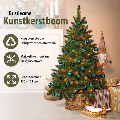 Triumph Tree Bristlecone Kunstkerstboom - Kerstversiering voor Binnen met Natuurlijke Hardneedle Afwerking - Kunstboom Rond en Vol met 1168 Takken -