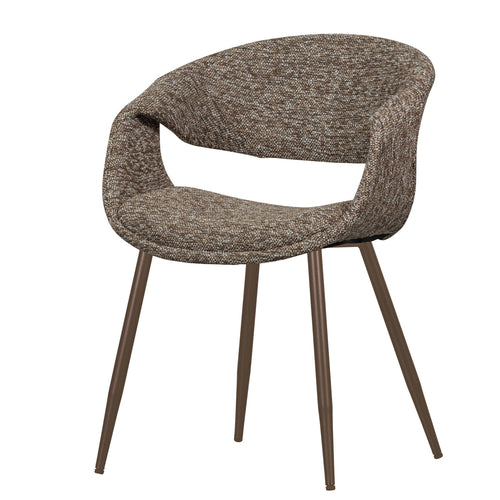 WOOOD eetkamerstoelen Yossi Metalen Koper Poot - Bruin - Set van 6