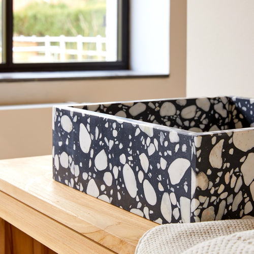 Tikamoon Waskom van premium terrazzo b. 40 cm - Zwart