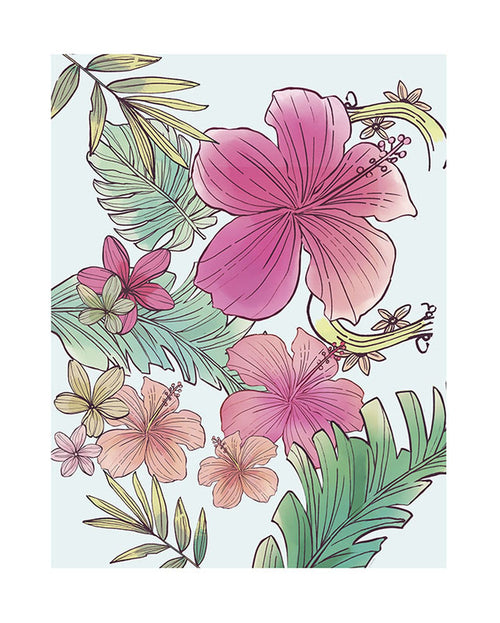 Komar poster bloemen roze en groen - 40 x 50 cm - 610090 - vtwonen shop