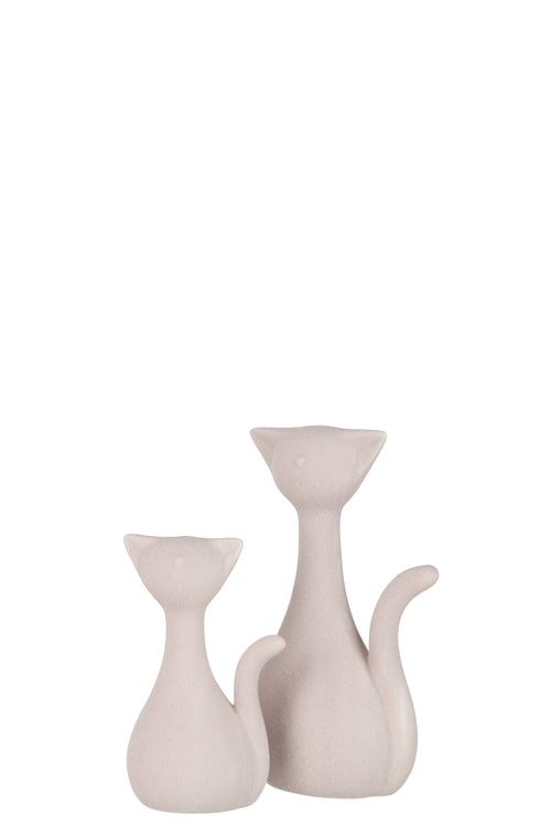 J-Line figuur Kat Minou - keramiek - lichtroze - large