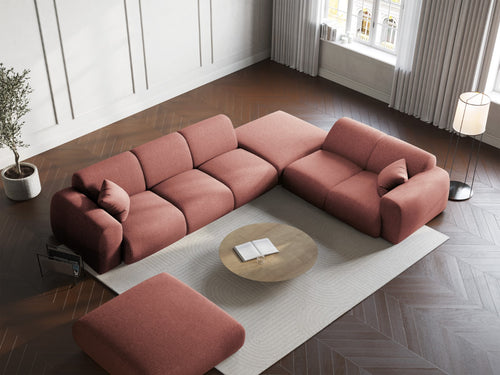 Cosmopolitan Design rechter hoekbank Nolio 4-zits, chenille, roze - 250x315x72cm
