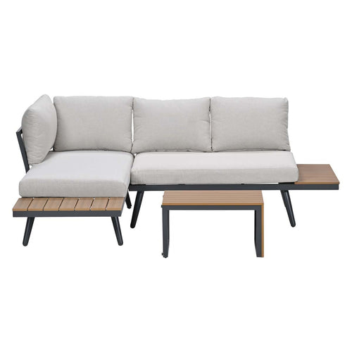 Garden Impressions loungeset Tibo 3-delig - donker grijs