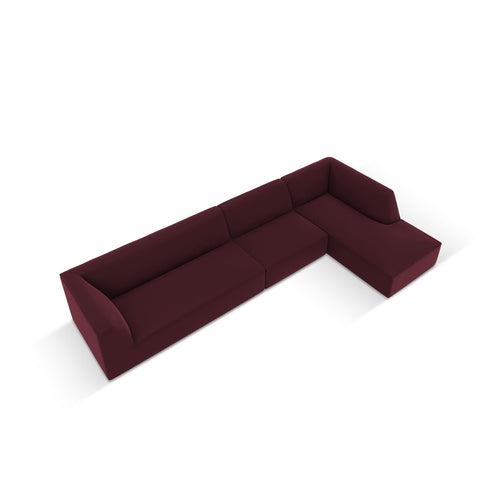 Cosmopolitan Design - Modulaire hoekbank rechts Siena 5-zits, imitatieleer bordeaux - 180x366x69cm