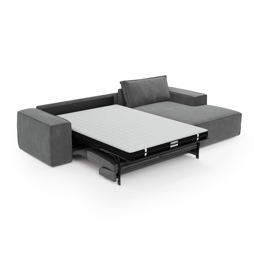 Sia Home - Rechte hoekbanken JOAN - Fluweel - Grijs - 302cm - vtwonen shop