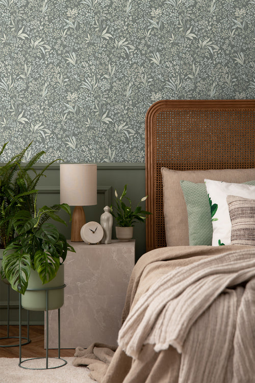 Borastapeter behang bladeren vergrijsd groen - 53 cm x 10.05 m - 661031 - vtwonen shop