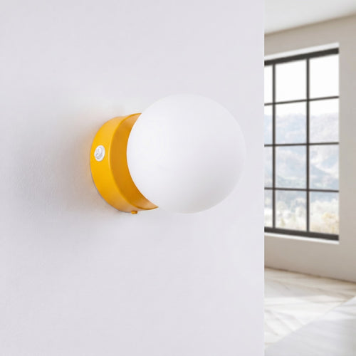 Sollux Lighting Wandlamp YOLI 1 geel met schakelaar - 12x14x12cm