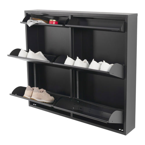 Spinder Design schoenenkast Billy 6 - Zwart - 8 paar schoenen - vtwonen shop