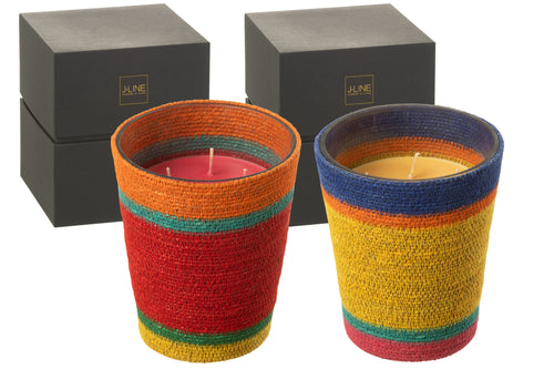 J-Line geurkaars Mand - Woody Aurora - mix - large - 75U - 2 stuks - vtwonen shop