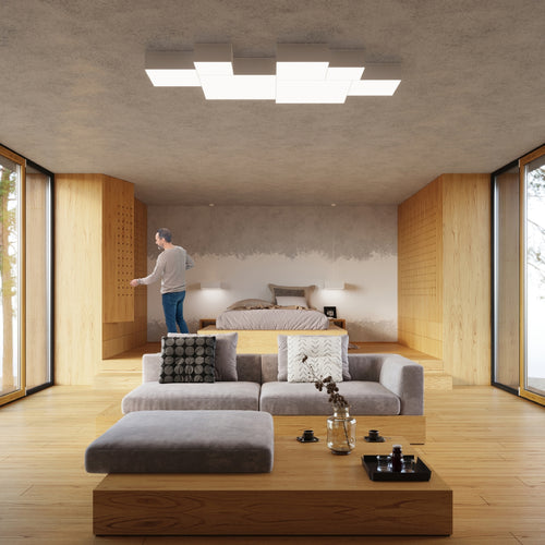 Sollux Lighting Plafondlamp HORUS 45 wit - 45x45x11cm