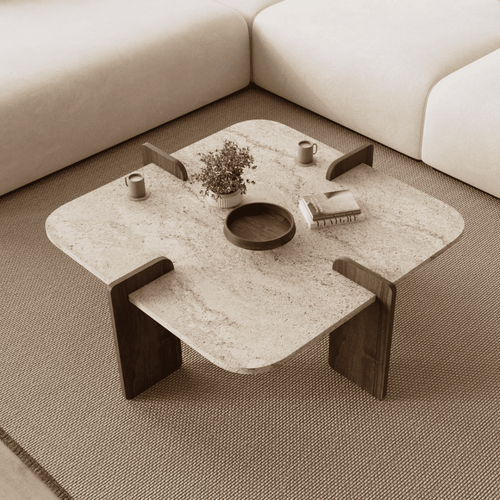 Calicosy - LUMA Salontafel - Naturel - 90x90x35 cm