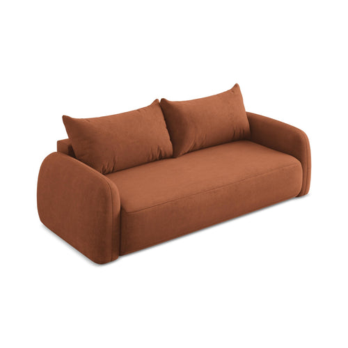 LaMiaSofa 3-zits slaapbank Amalfi - chenille stof - terracotta - 250x112x90