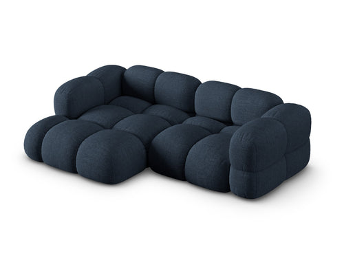 Cosmopolitan Design linker hoekbank Loretto 3-zits, structurele stof donkerblauw - 147x250x68cm
